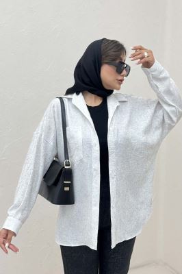 شومیز مانتویی شانتون سرامیکی پشت پنسی