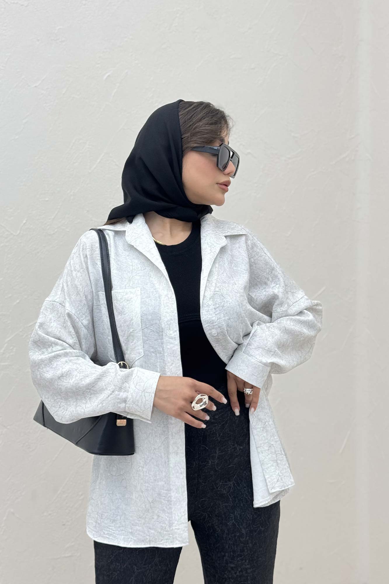 شومیز مانتویی شانتون سرامیکی پشت پنسی