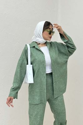 شومیز مانتویی شانتون سرامیکی پشت پنسی