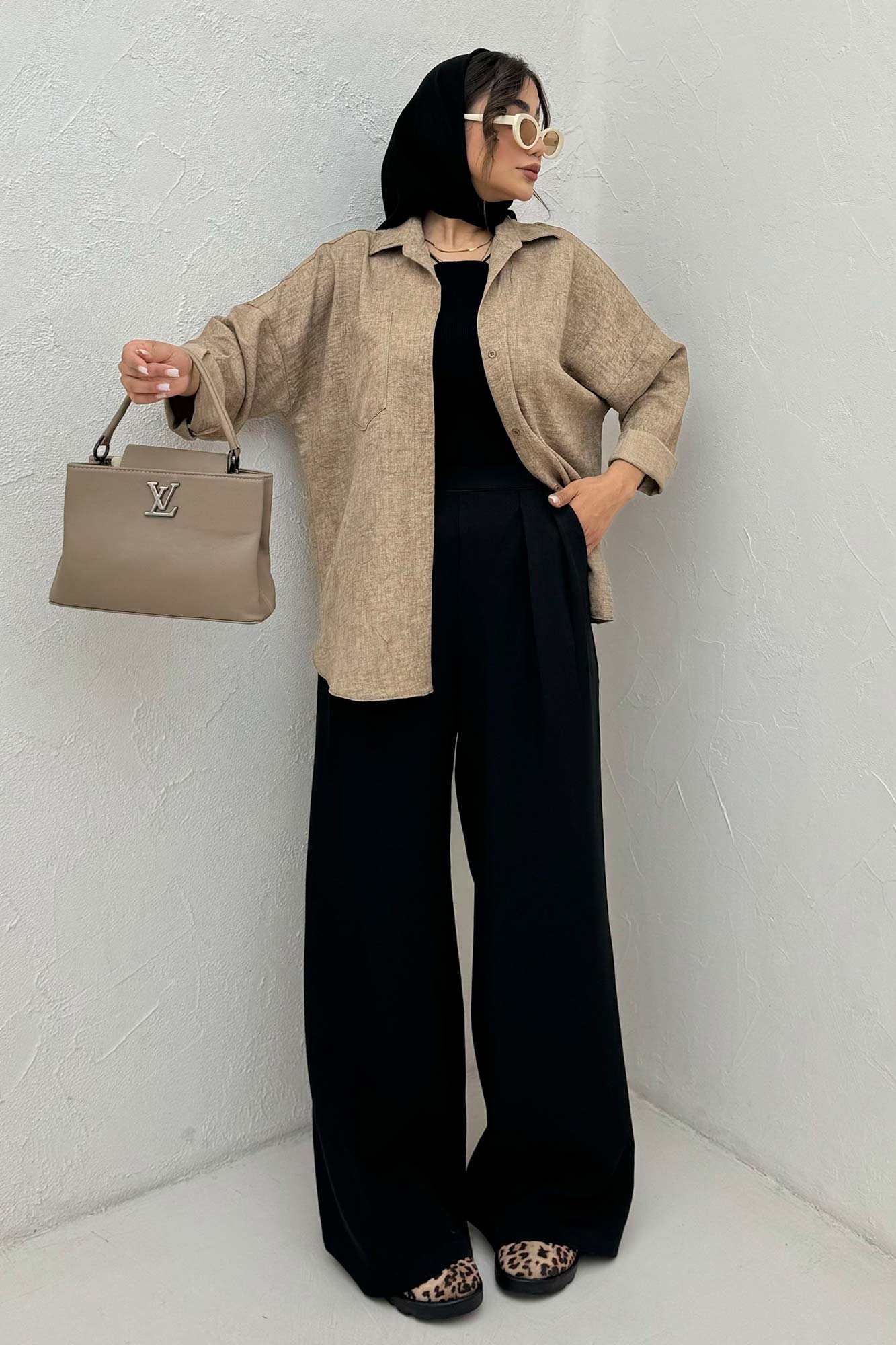 شومیز مانتویی شانتون سرامیکی پشت پنسی