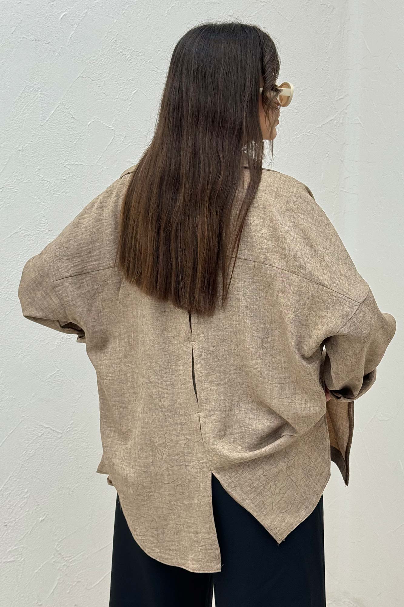 شومیز مانتویی شانتون سرامیکی پشت پنسی