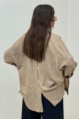 شومیز مانتویی شانتون سرامیکی پشت پنسی