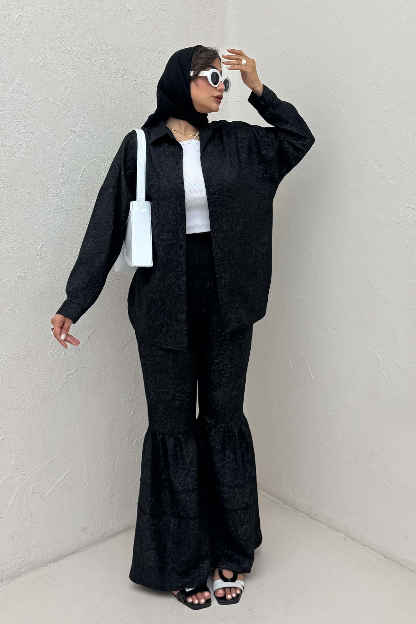 شومیز مانتویی شانتون سرامیکی پشت پنسی