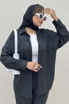 شومیز مانتویی شانتون سرامیکی پشت پنسی