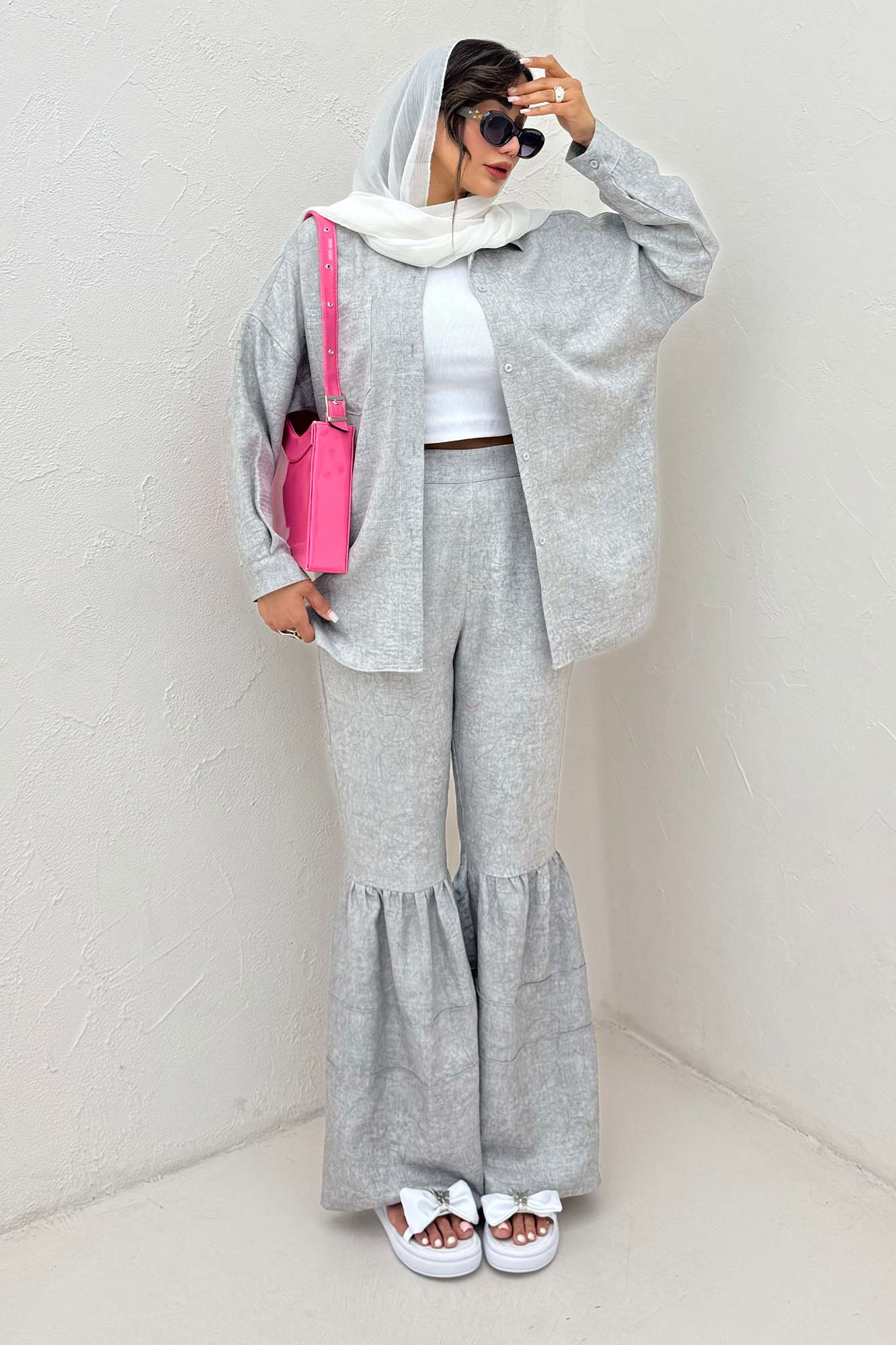 شومیز مانتویی شانتون سرامیکی پشت پنسی