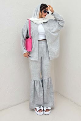 شومیز مانتویی شانتون سرامیکی پشت پنسی