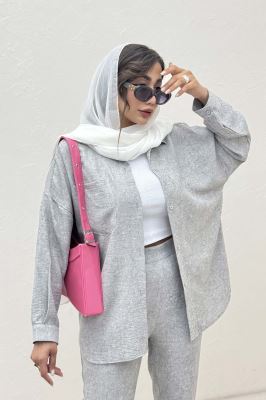 شومیز مانتویی شانتون سرامیکی پشت پنسی