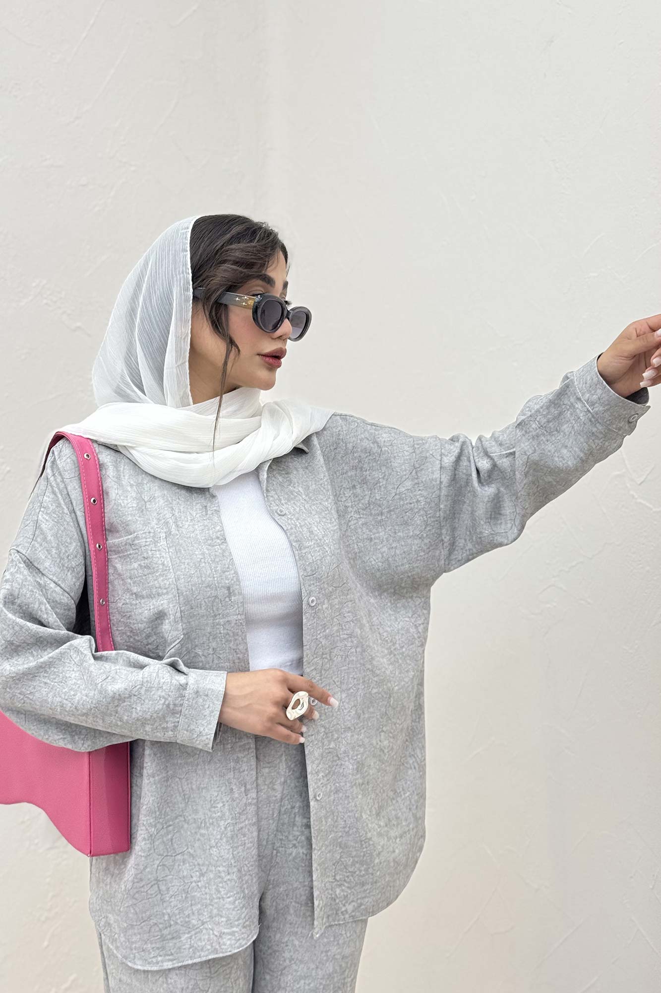 شومیز مانتویی شانتون سرامیکی پشت پنسی