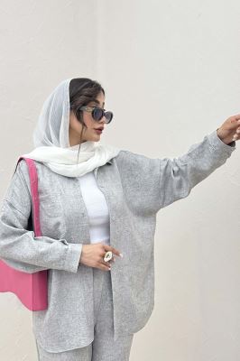 شومیز مانتویی شانتون سرامیکی پشت پنسی