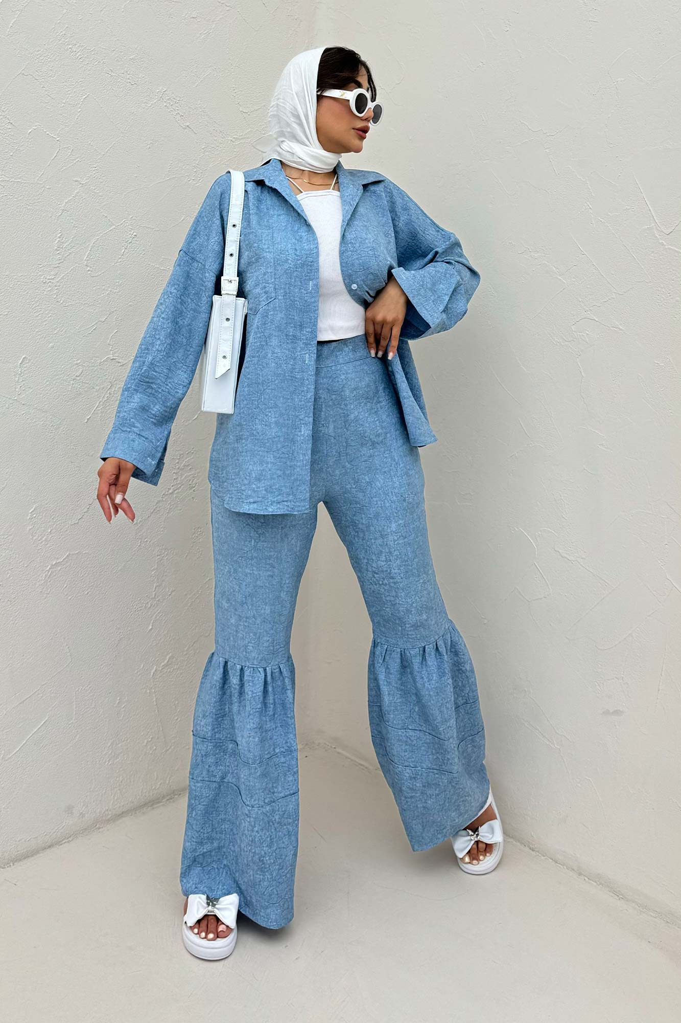 شومیز مانتویی شانتون سرامیکی پشت پنسی