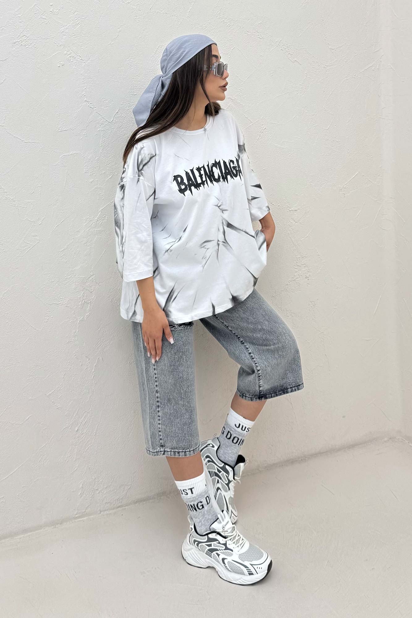 تیشرت باکسی تمام چاپ بالنسیاگا 