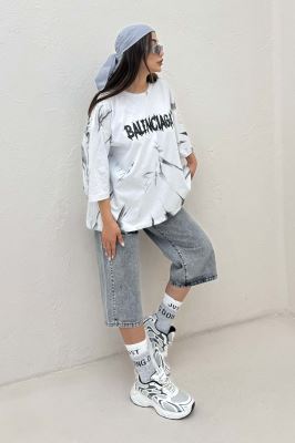 تیشرت باکسی تمام چاپ بالنسیاگا 