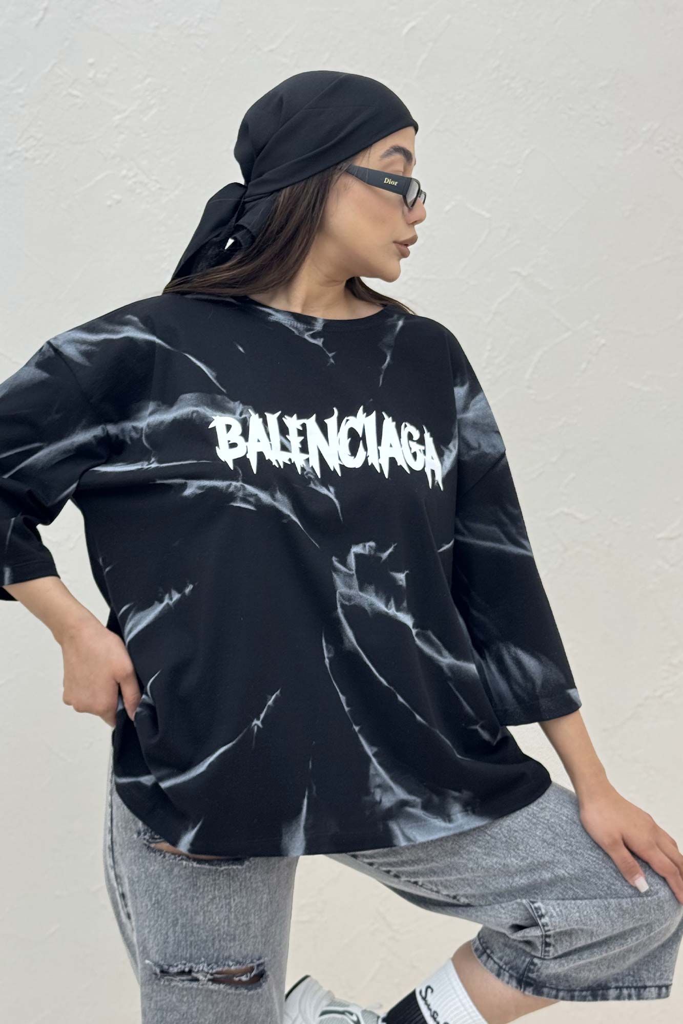 تیشرت باکسی تمام چاپ بالنسیاگا 