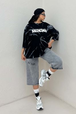 تیشرت باکسی تمام چاپ بالنسیاگا 