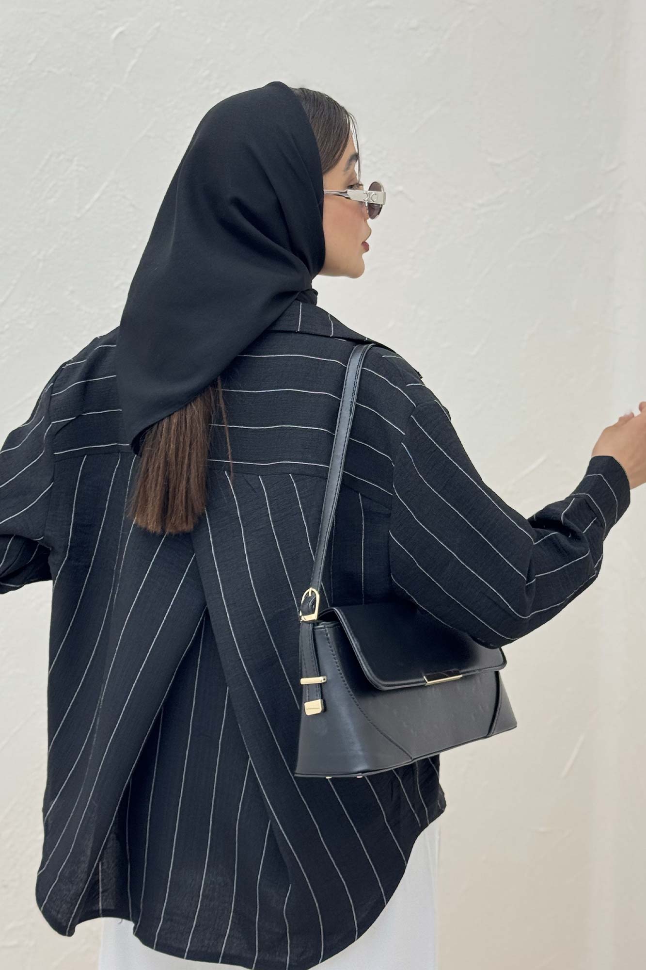 شومیز لینن راه راه پشت ریلی 1066