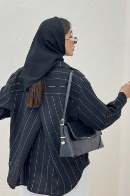 شومیز لینن راه راه پشت ریلی 1066