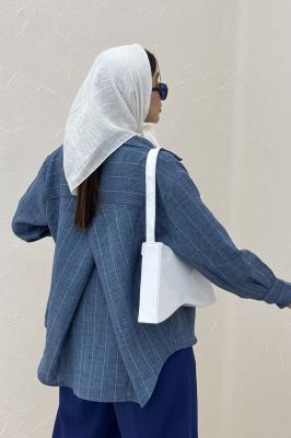 شومیز لینن راه راه پشت ریلی 1066