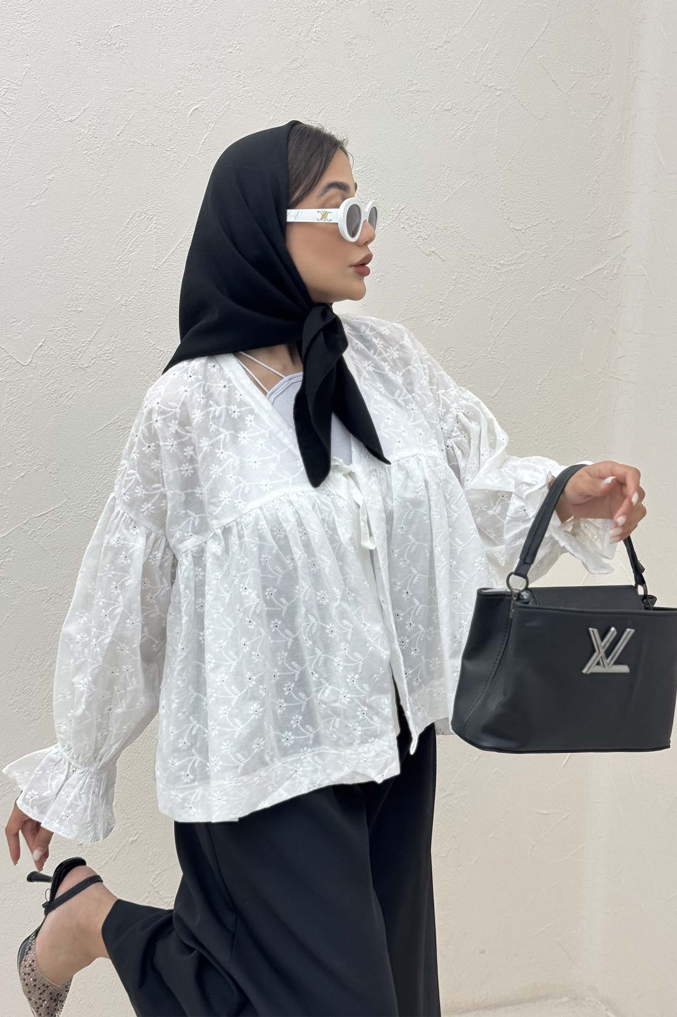 شومیز عروسکی جلو گره ای خامه دوزی 1038