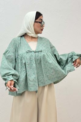 شومیز عروسکی جلو گره ای خامه دوزی 1038