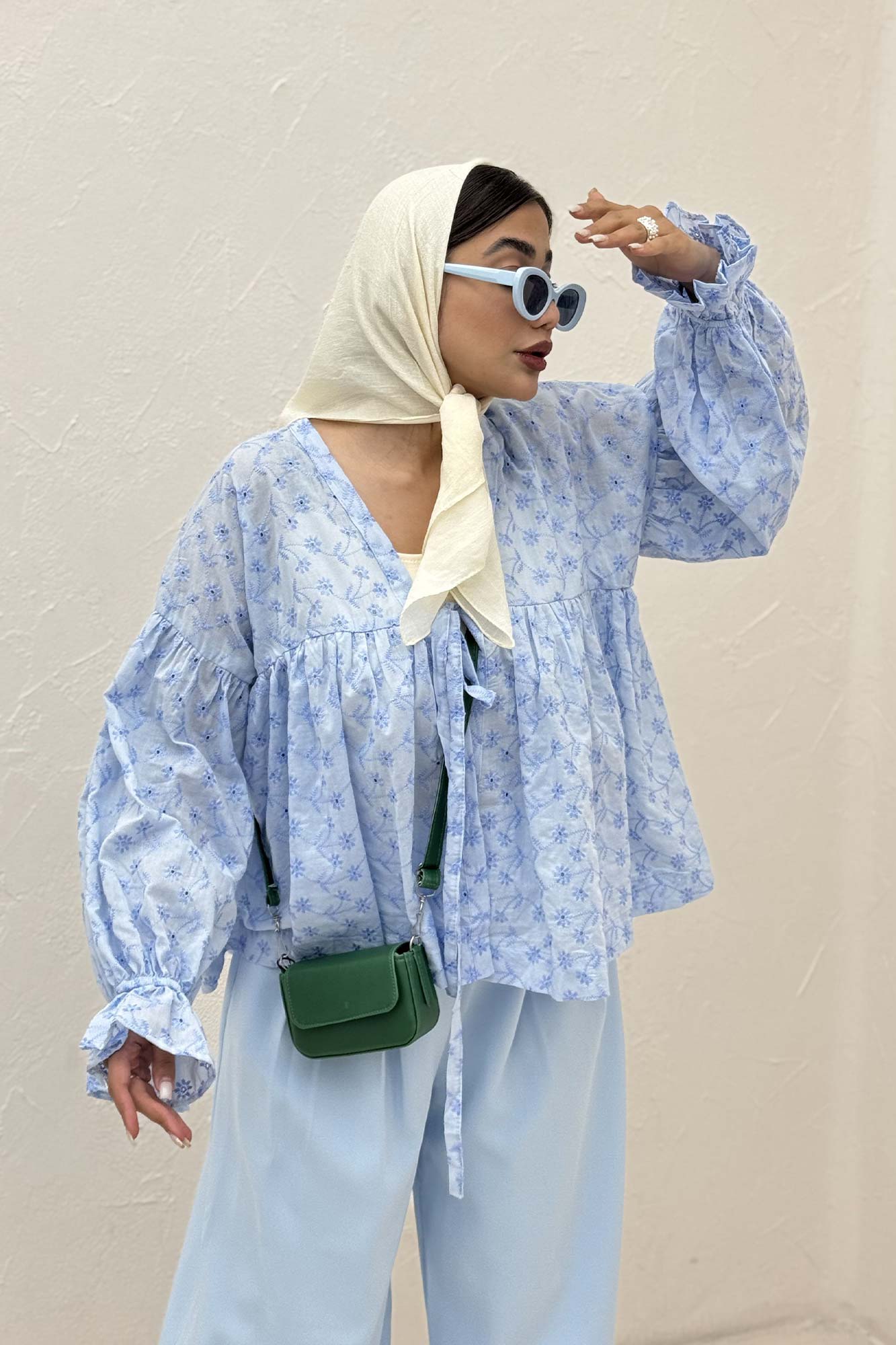 شومیز عروسکی جلو گره ای خامه دوزی 1038