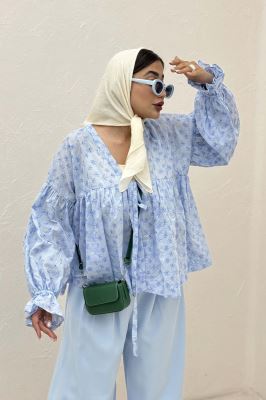 شومیز عروسکی جلو گره ای خامه دوزی 1038