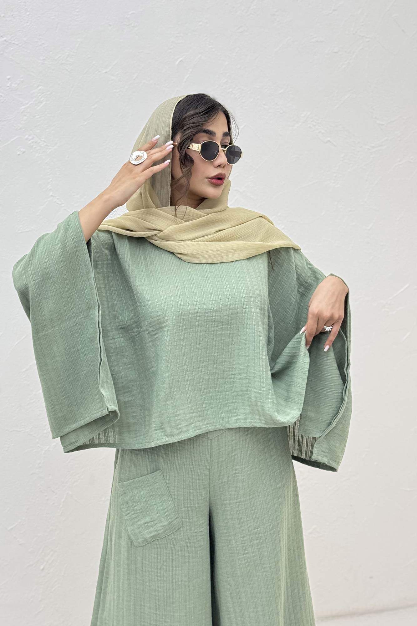 ست بلوز کیمونو و شلوار دمپا هفتی 1048