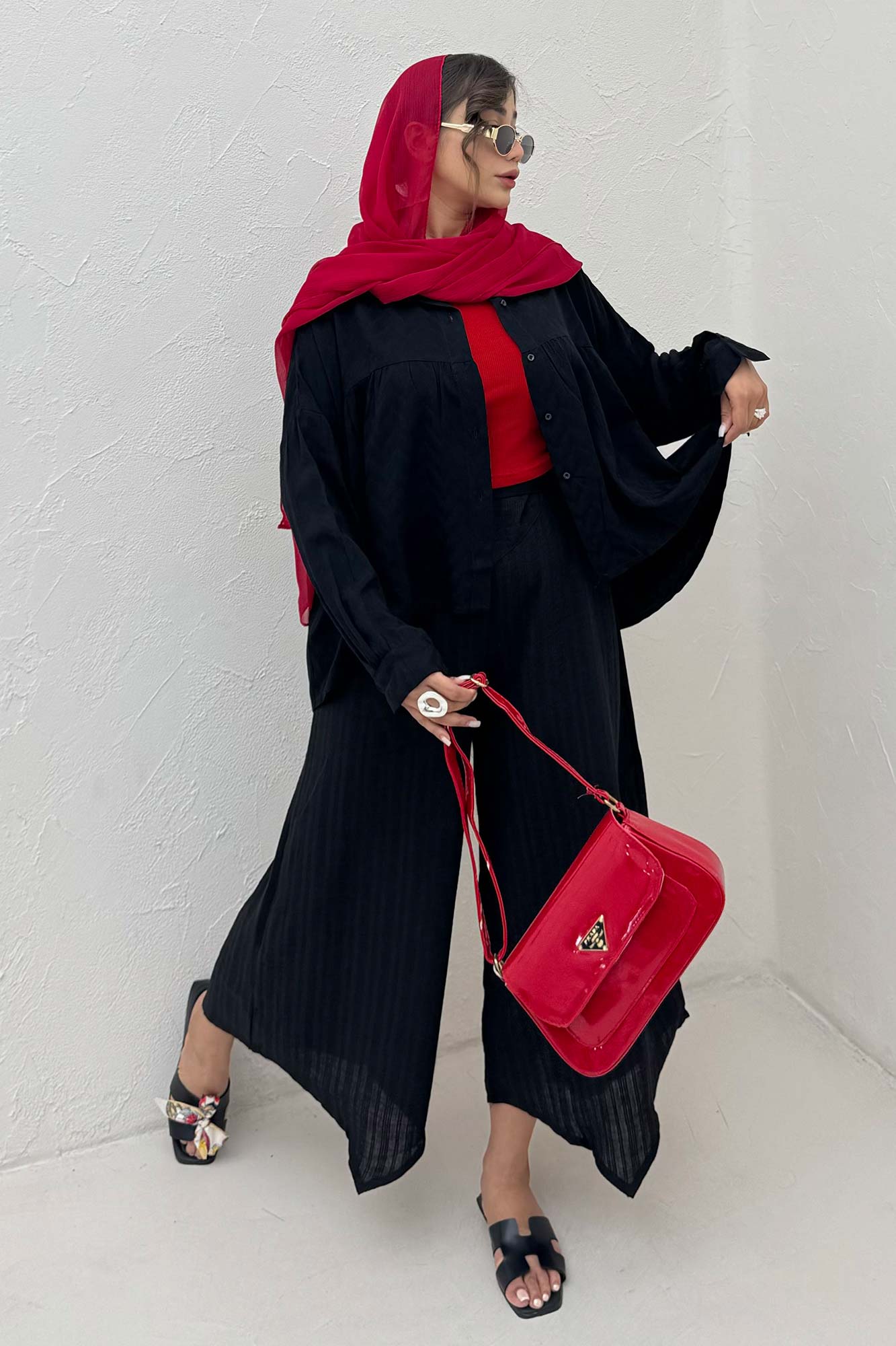 شومیز چین دار ژاکارد نخی 1062