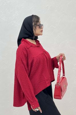 شومیز چین دار ژاکارد نخی 1062