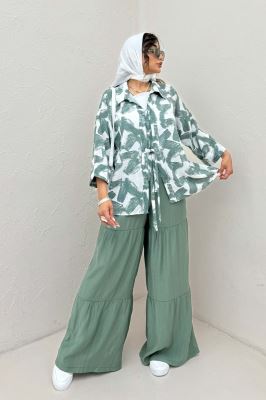 مانتو لینن اسلپ پشت ریلی دو بند کد 1