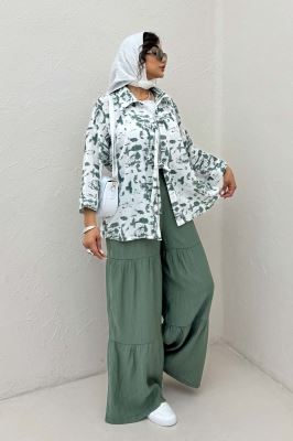 مانتو لینن اسلپ پشت ریلی دو بند کد 2