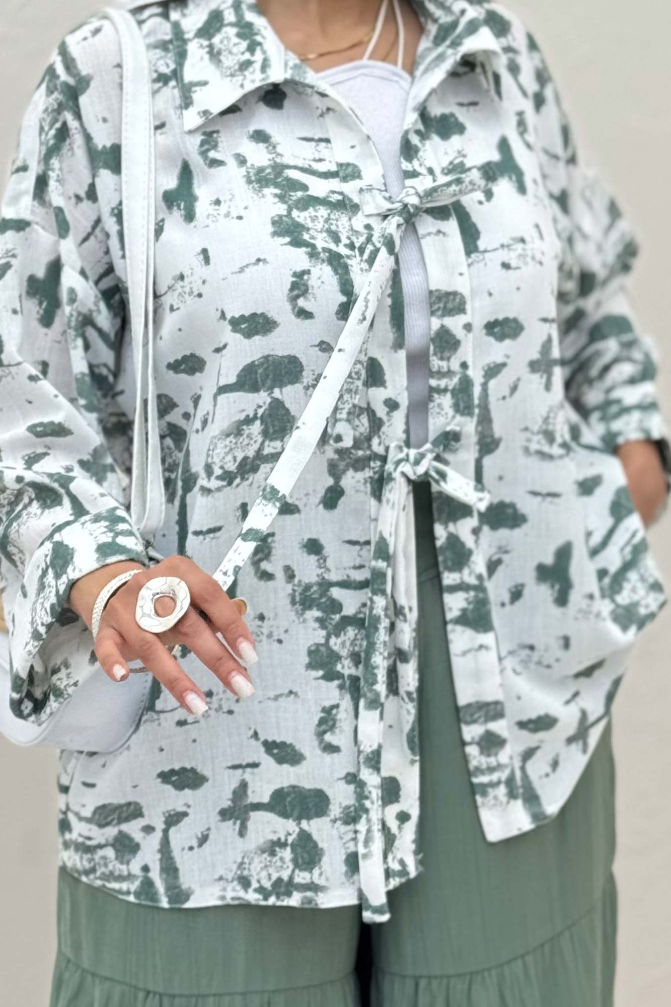 مانتو لینن اسلپ پشت ریلی دو بند کد 2