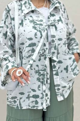 مانتو لینن اسلپ پشت ریلی دو بند کد 2