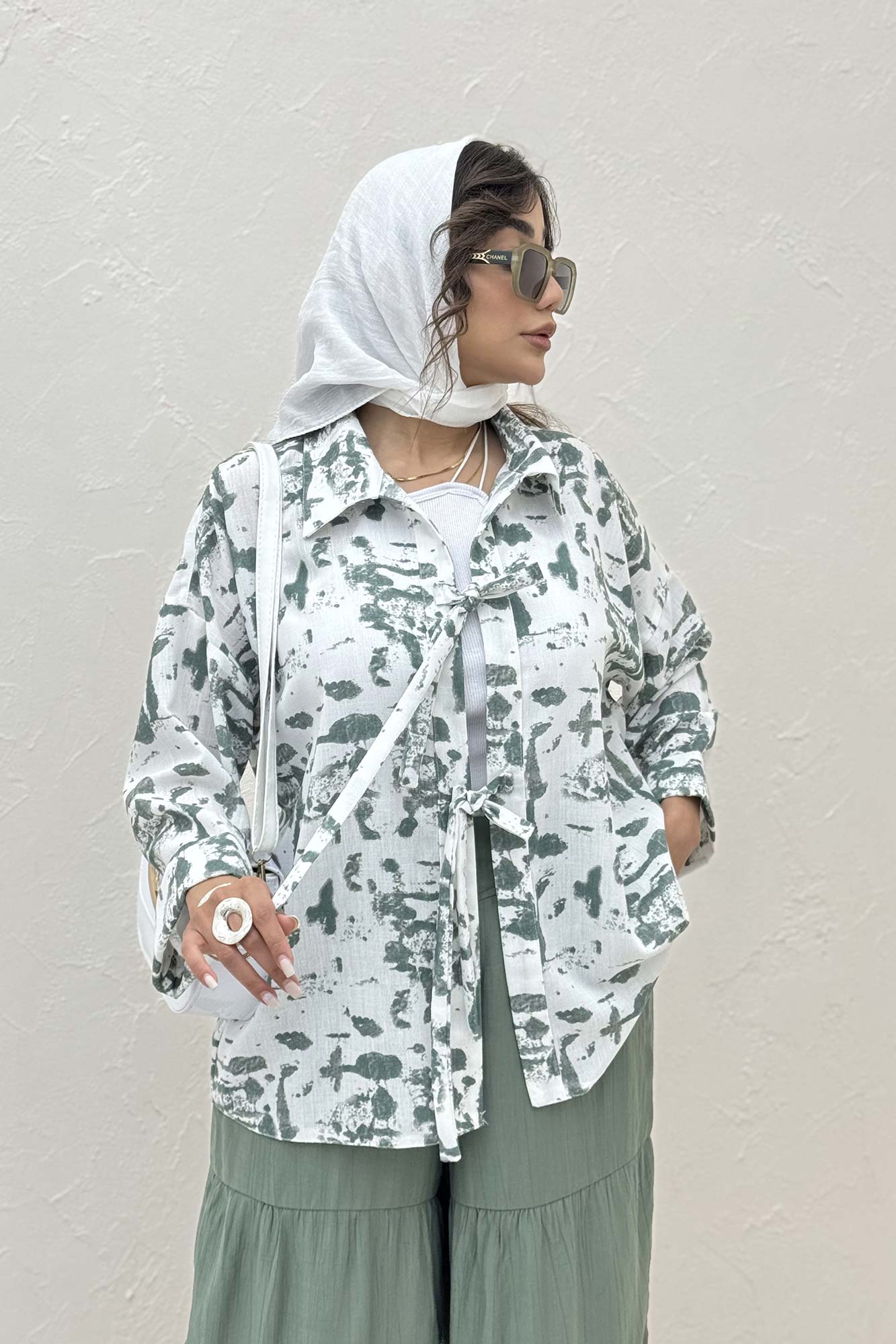 مانتو لینن اسلپ پشت ریلی دو بند کد 2