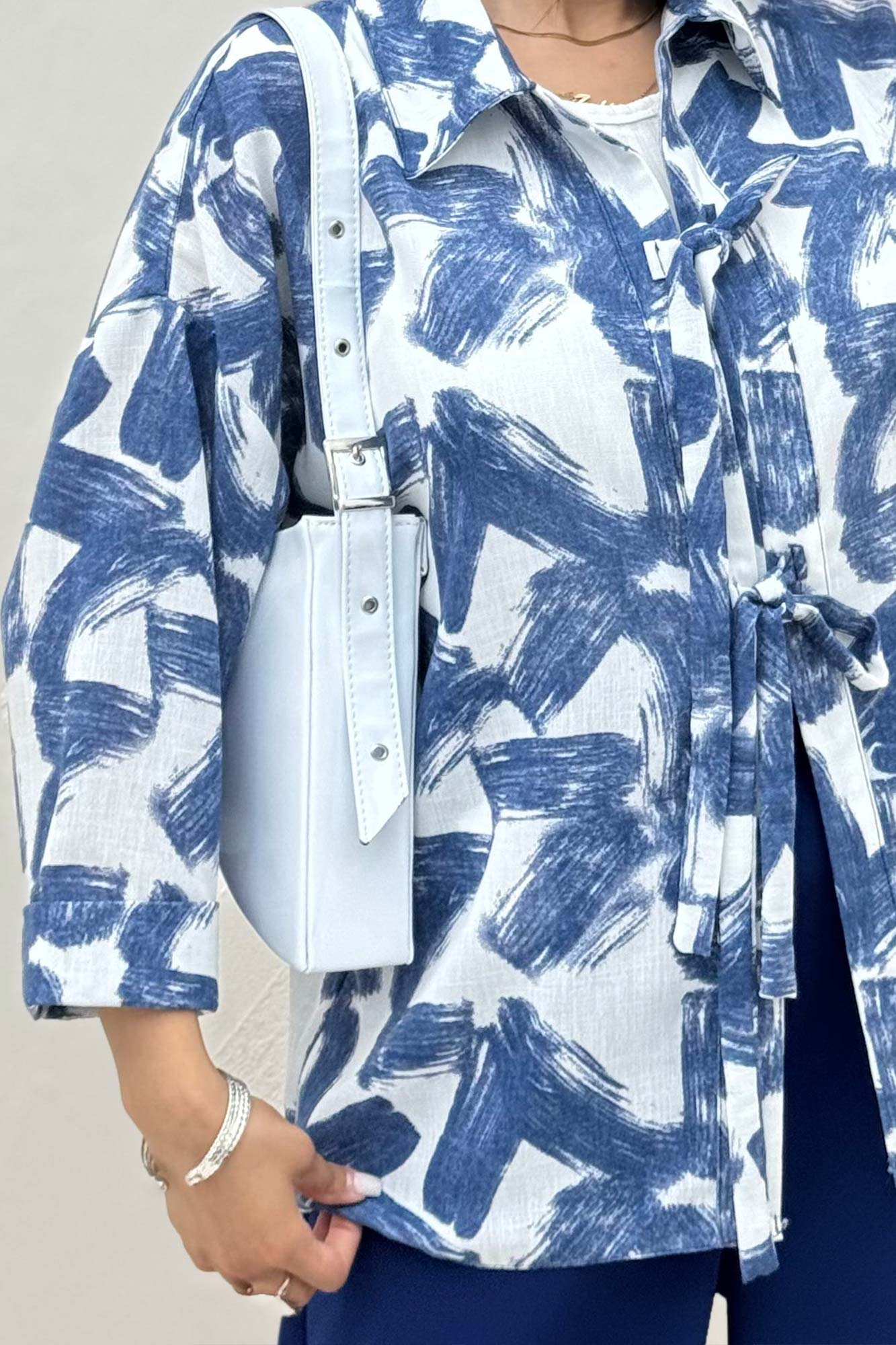 مانتو لینن اسلپ پشت ریلی دو بند کد 1