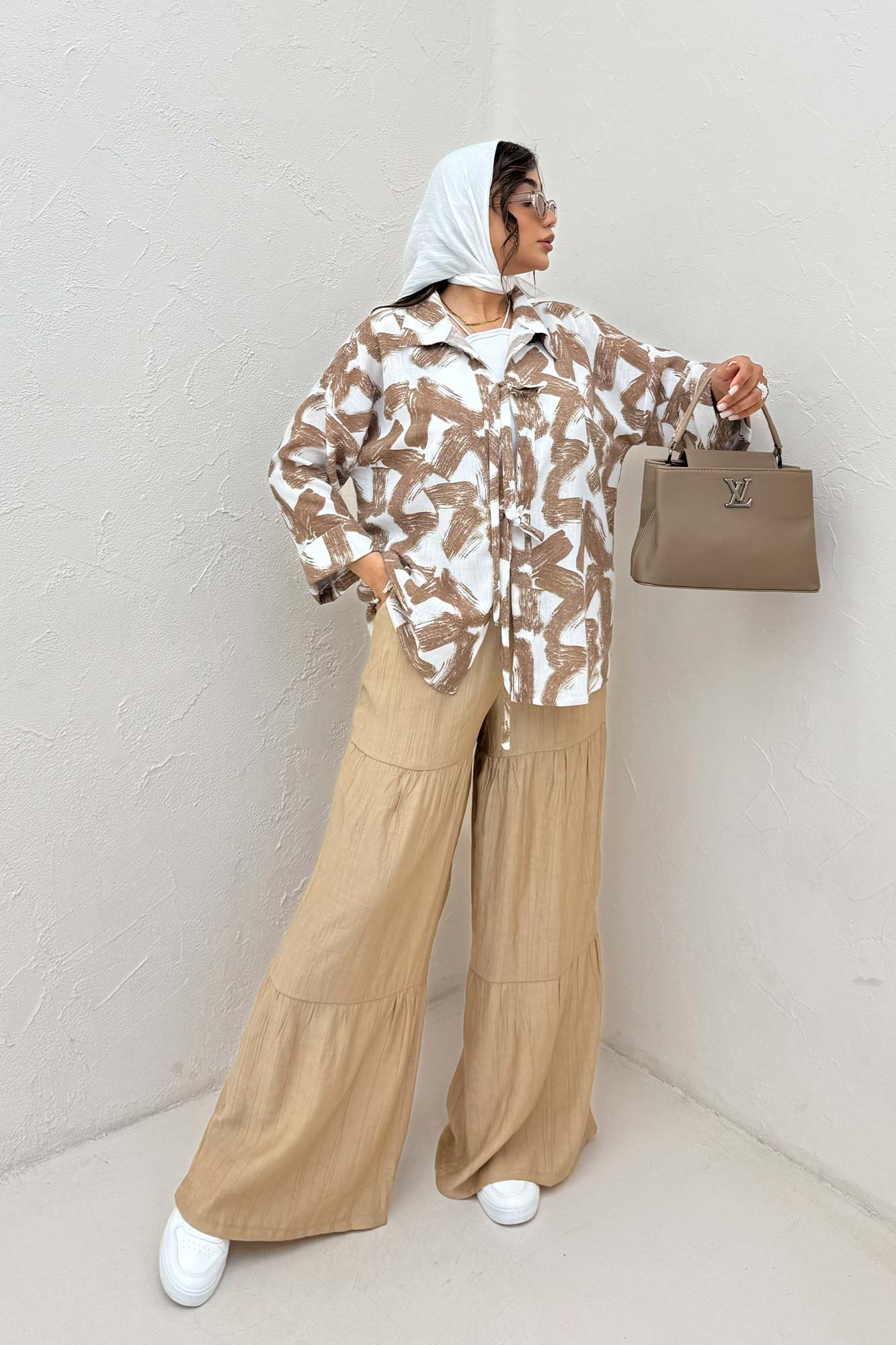 مانتو لینن اسلپ پشت ریلی دو بند کد 1