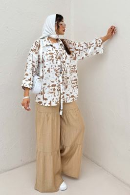 مانتو لینن اسلپ پشت ریلی دو بند کد 2