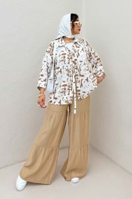 مانتو لینن اسلپ پشت ریلی دو بند کد 2