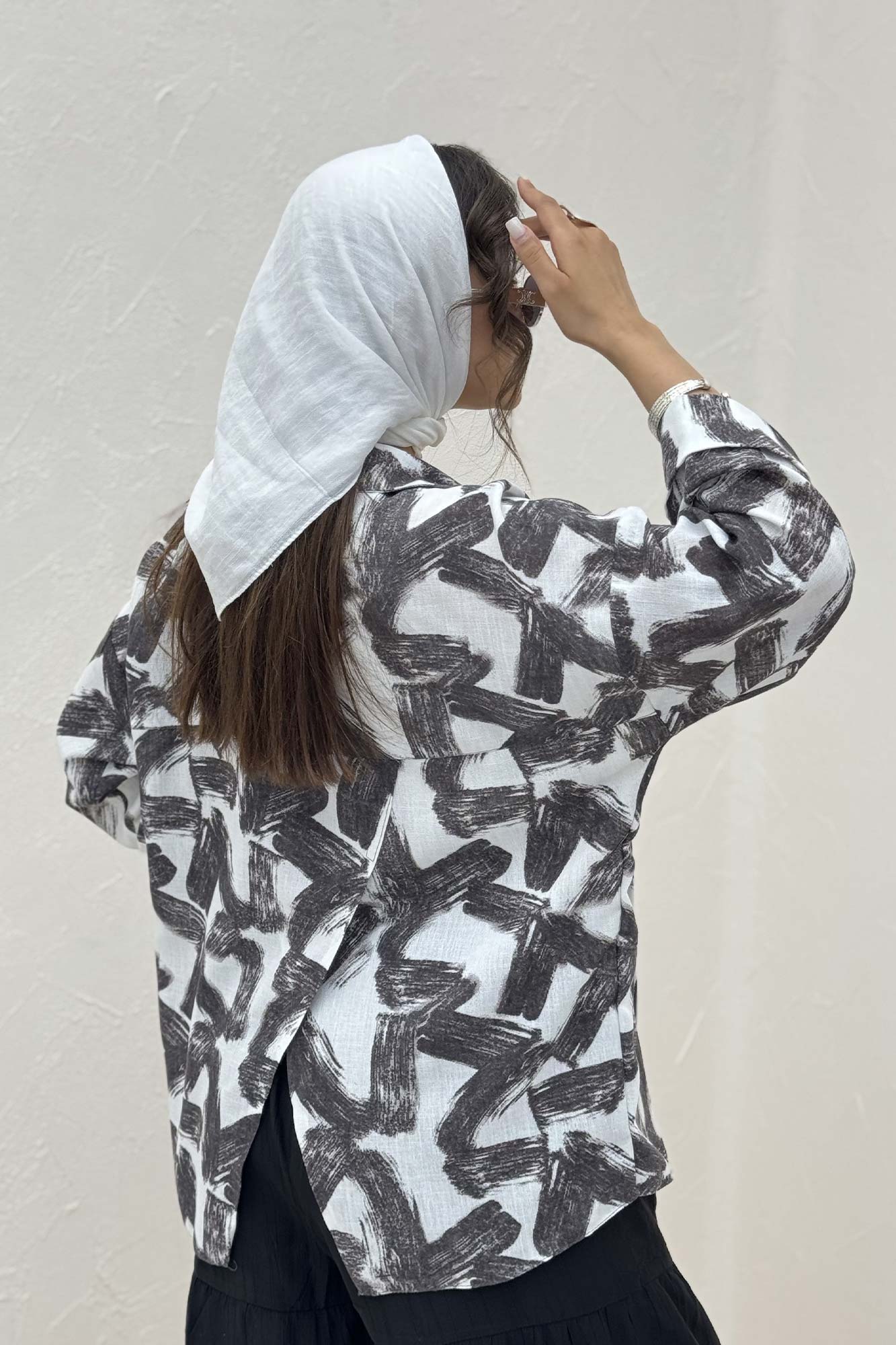 مانتو لینن اسلپ پشت ریلی دو بند کد 1