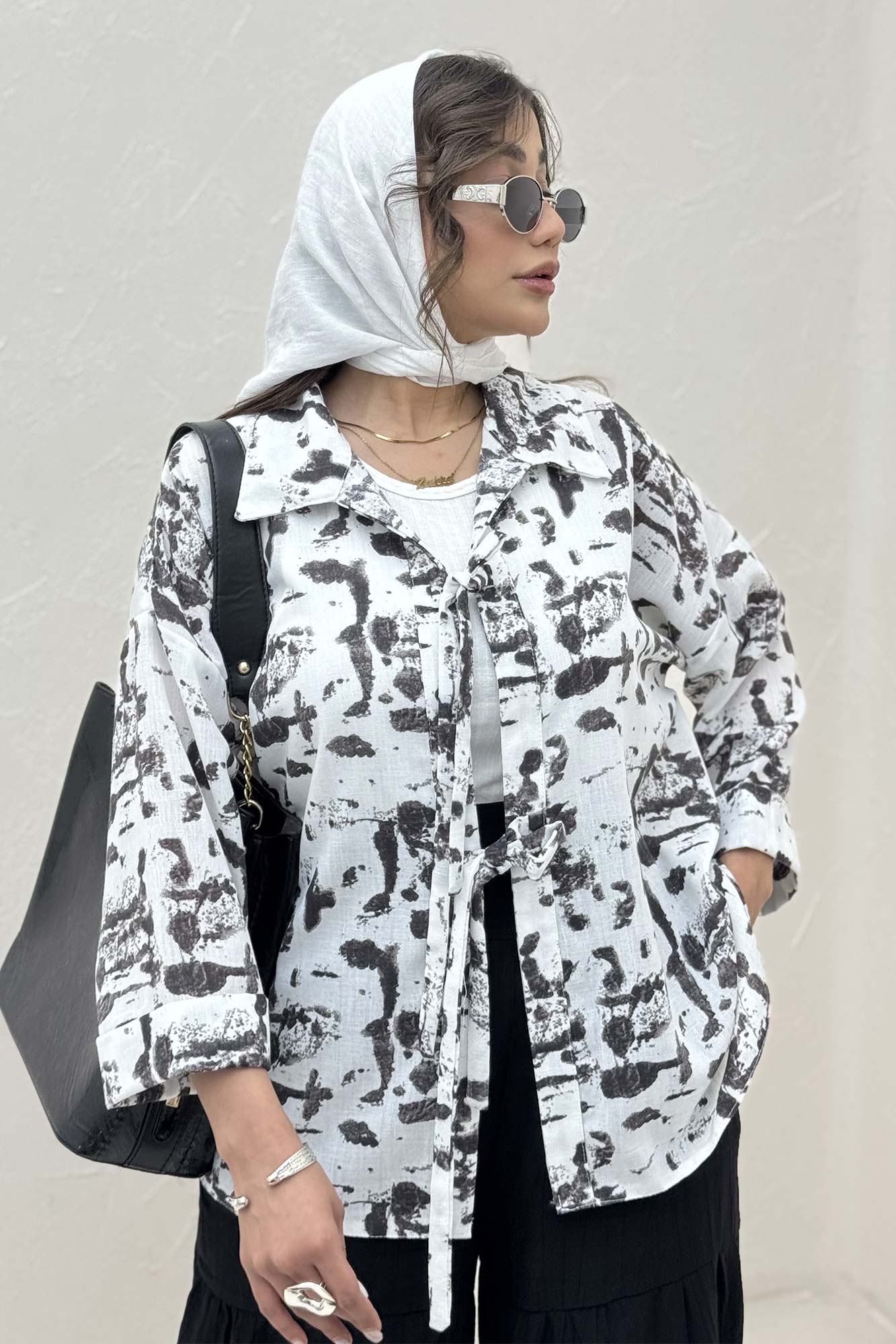 مانتو لینن اسلپ پشت ریلی دو بند کد 2