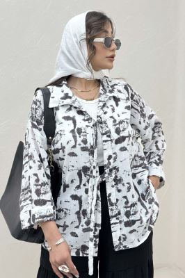 مانتو لینن اسلپ پشت ریلی دو بند کد 2