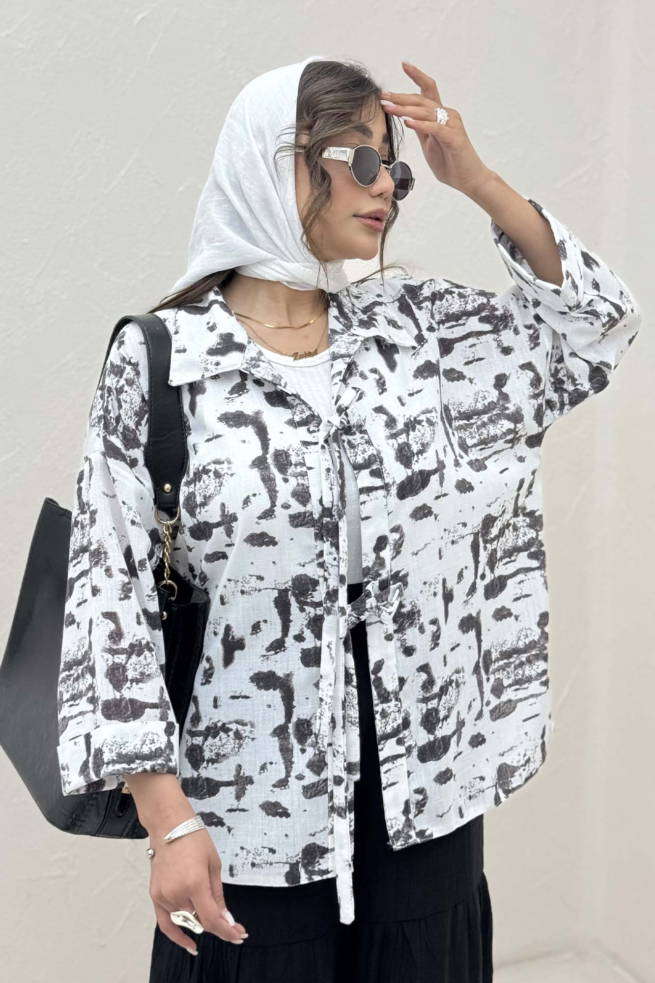 مانتو لینن اسلپ پشت ریلی دو بند کد 2