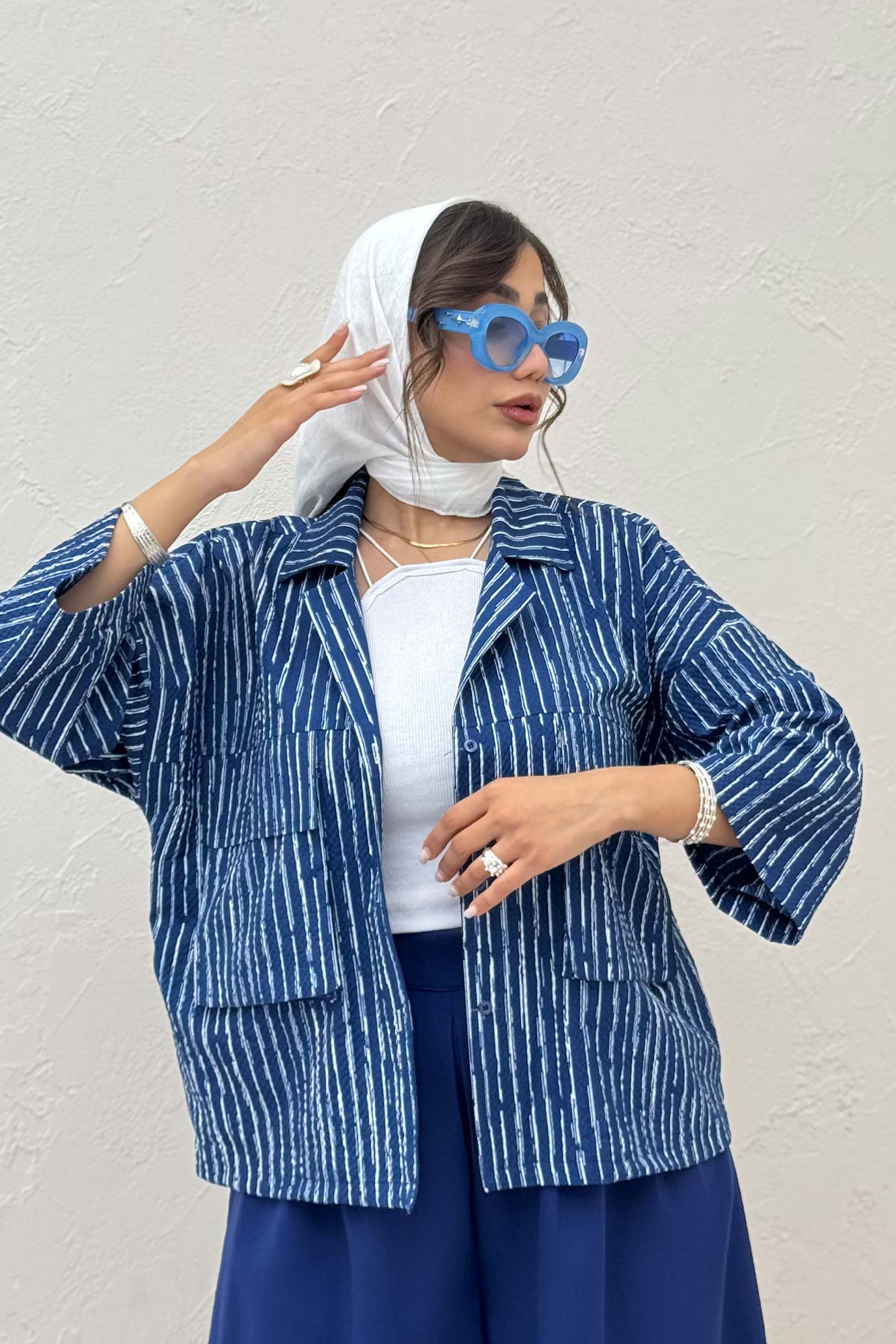 مانتو راه راه زارا دو جیب پاکتی 