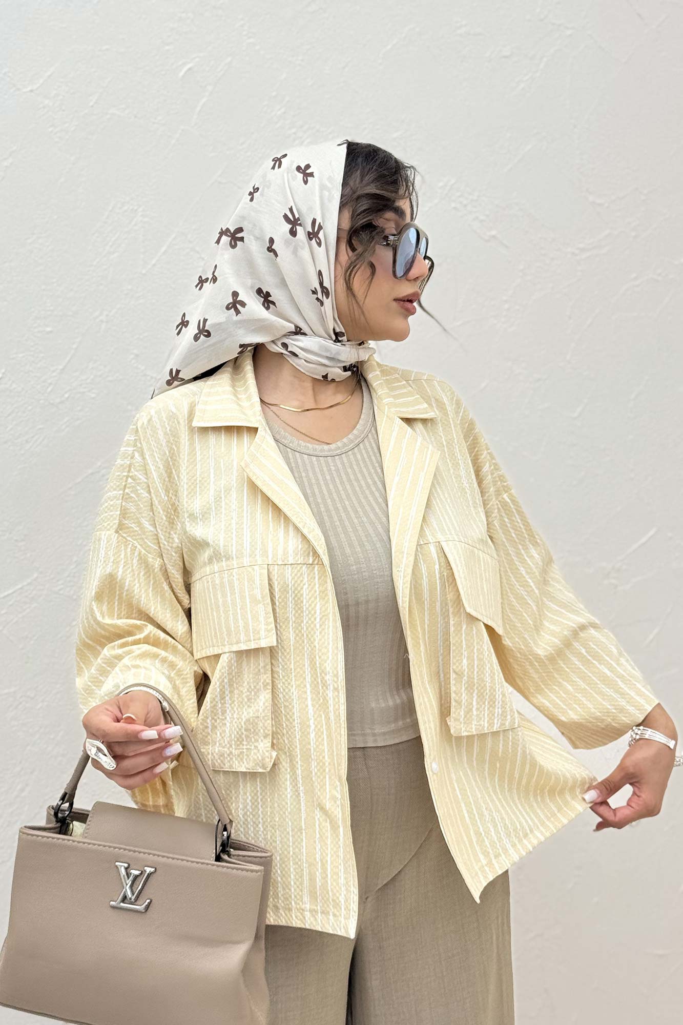 مانتو راه راه زارا دو جیب پاکتی 