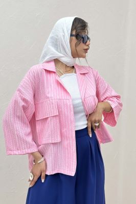 مانتو راه راه زارا دو جیب پاکتی 