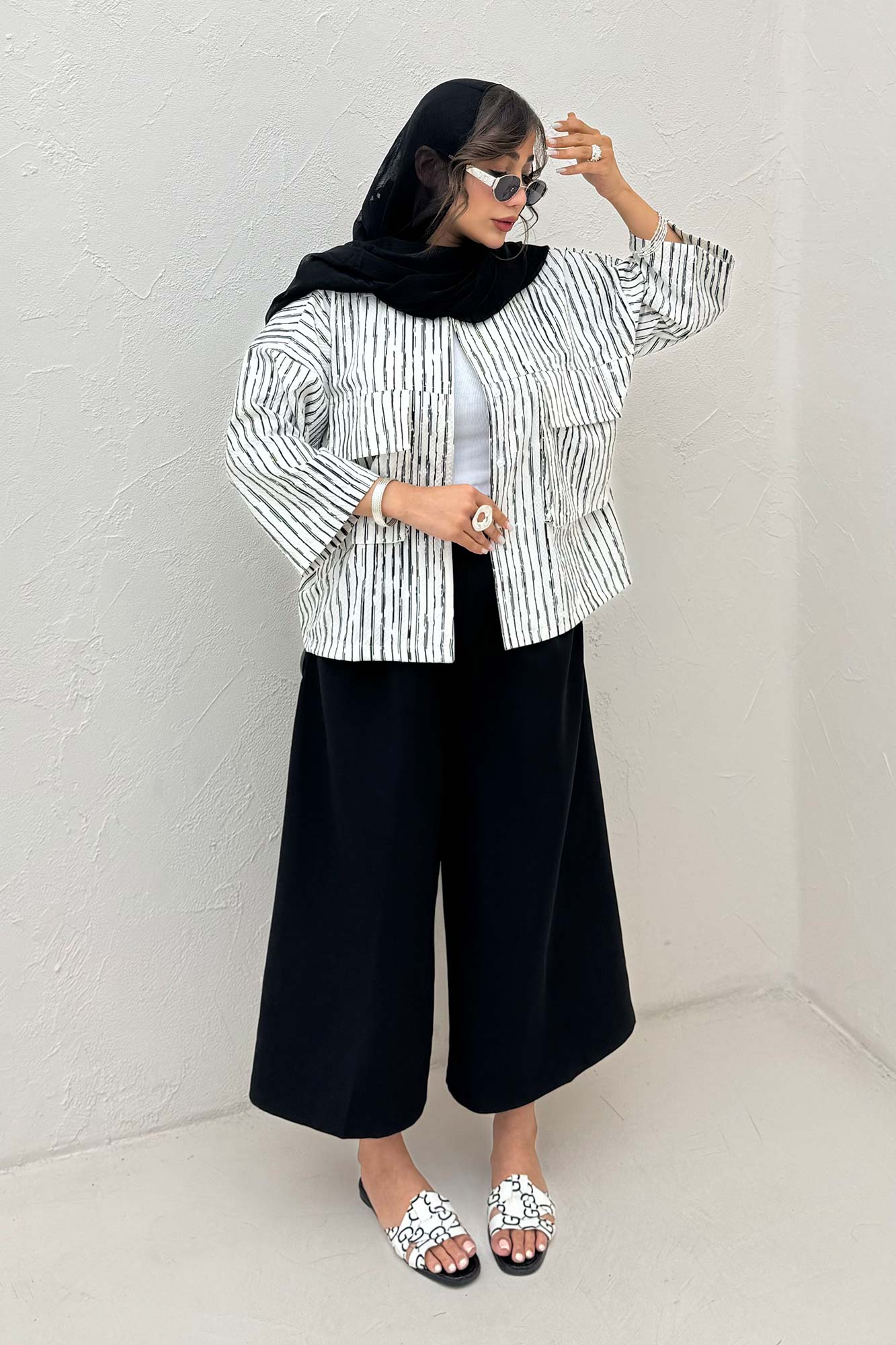 مانتو راه راه زارا دو جیب پاکتی 