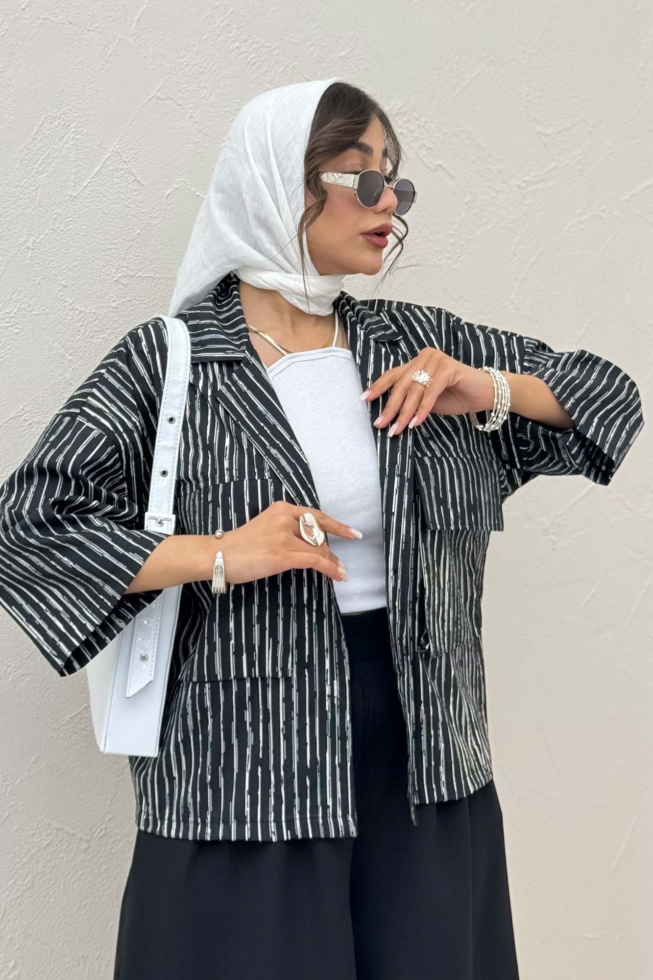 مانتو راه راه زارا دو جیب پاکتی 