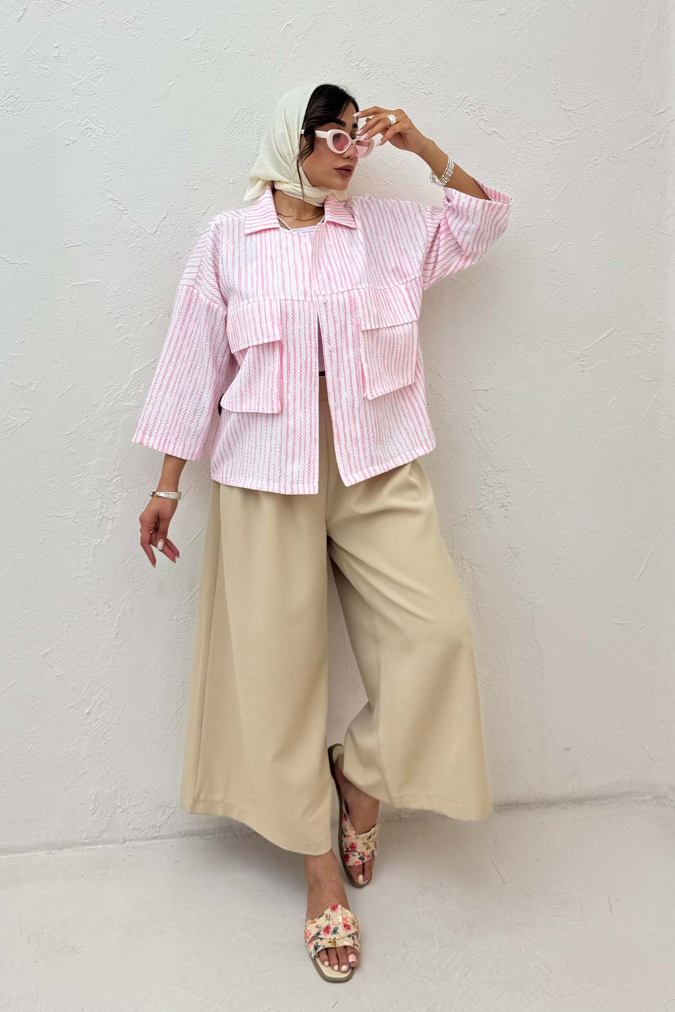 مانتو راه راه زارا دو جیب پاکتی 