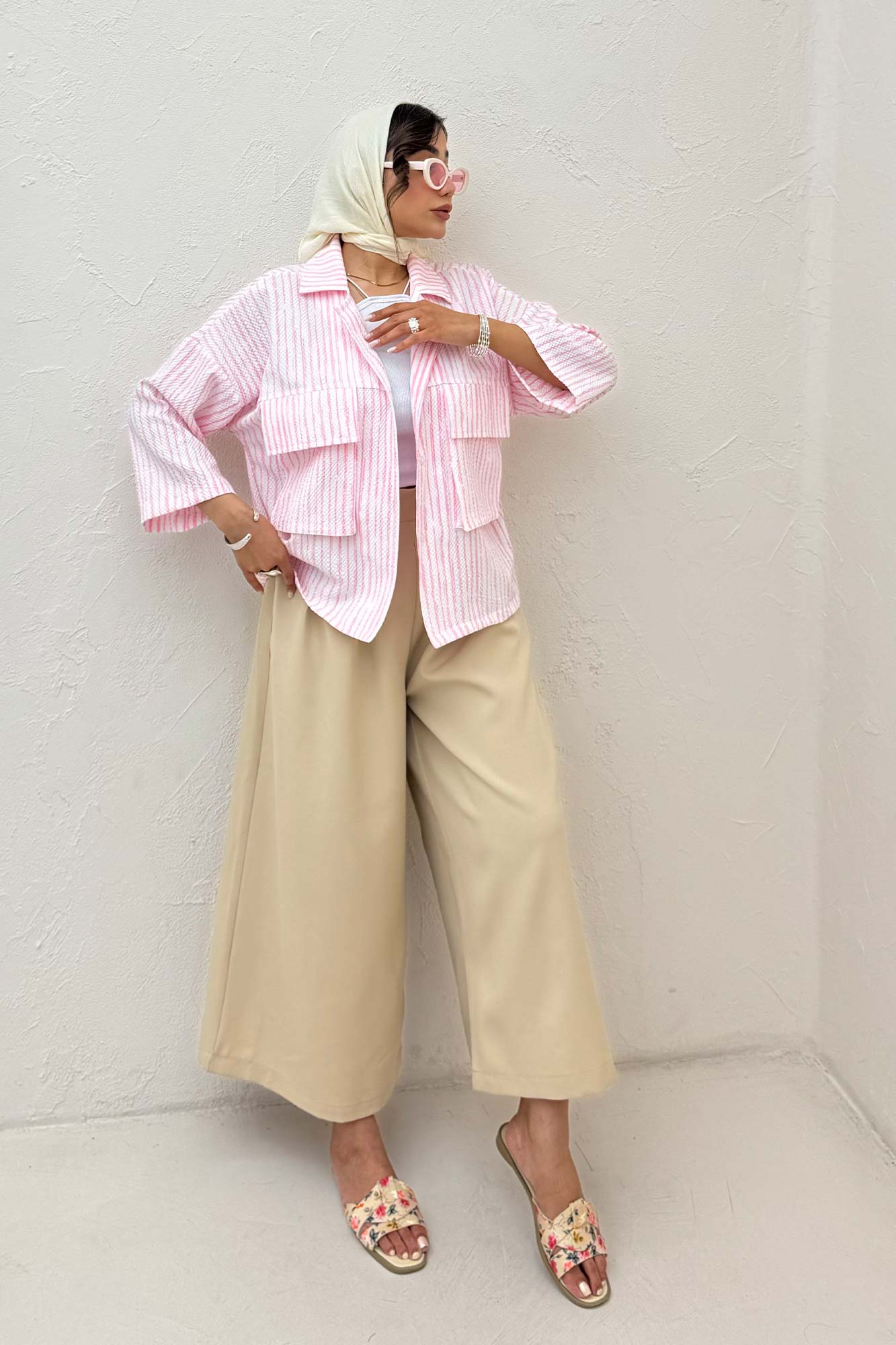 مانتو راه راه زارا دو جیب پاکتی 