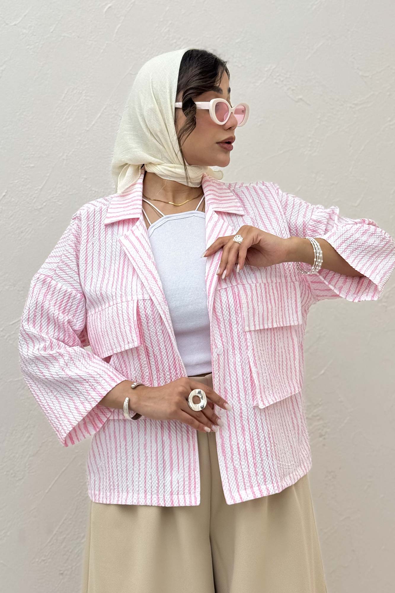 مانتو راه راه زارا دو جیب پاکتی 