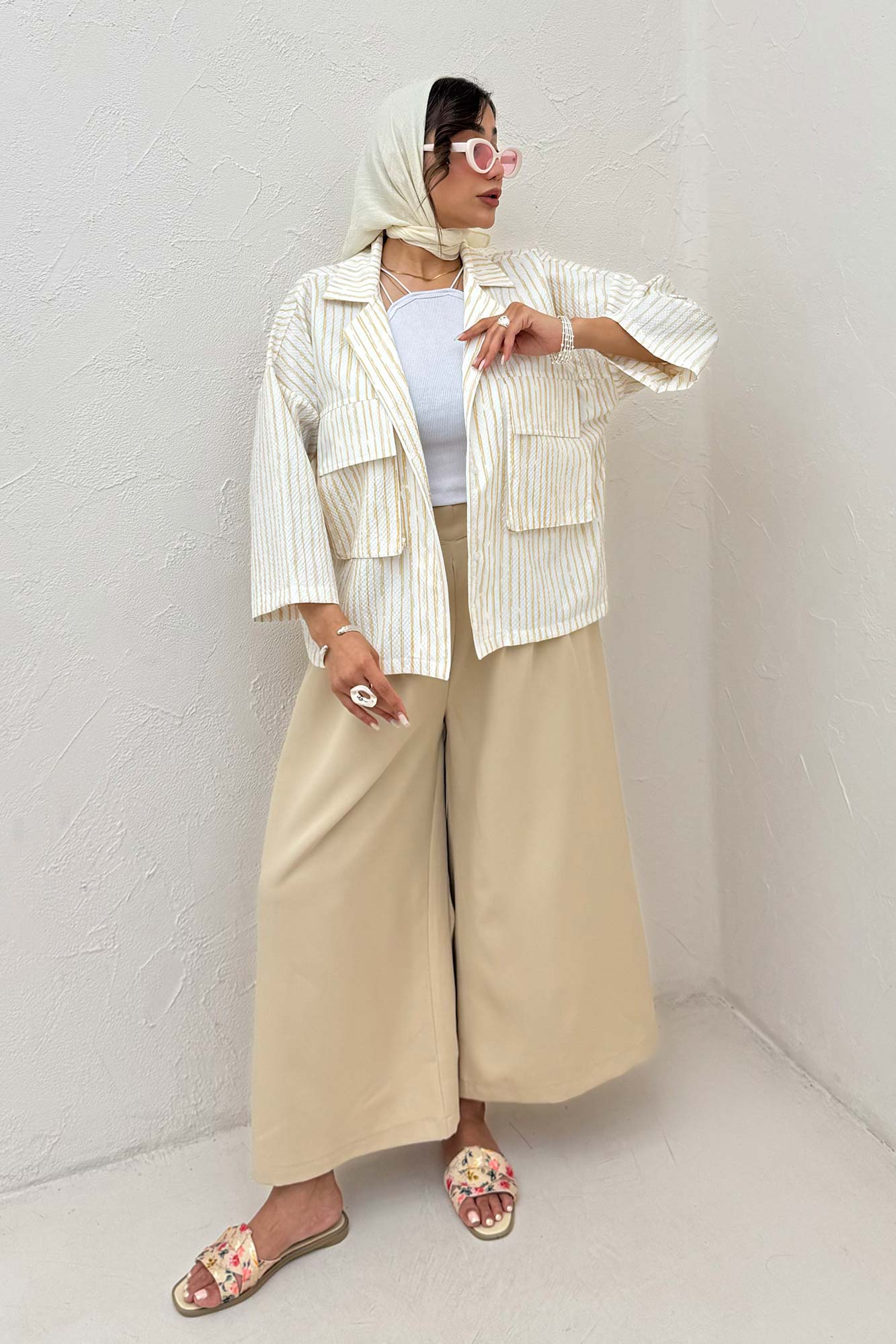 مانتو راه راه زارا دو جیب پاکتی 